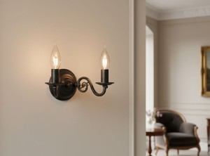 Cereus kinkiet świecznikowy 2xE14 czarny 381 K2 CZA