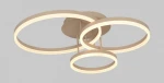 Lampa sufitowa Ravello 3xLED 48W w kolorze piaskowym, składająca się z trzech okrągłych pierścieni o różnych średnicach. Ujęcie z dołu, ukazujące efektowną konstrukcję i rozproszone światło. Montowana na suficie.