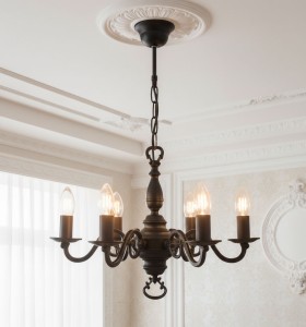 Cereus żyrandol świecznikowy 6xE14 czarny 386 W6 CZA