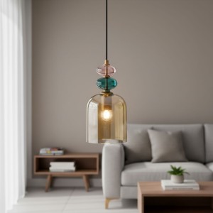 Busco lampa wisząca 1xE27 czarna/bursztynowy PND-30263-1B-BRO-AMB