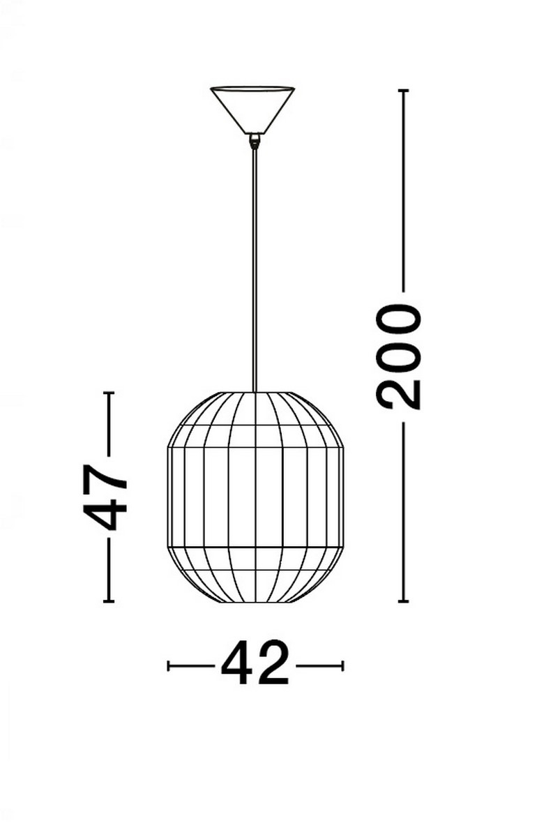 Lampa wisząca Guardia 1xE27 w kolorze czarnym, z kształtem kulistym o średnicy 42 cm i wysokości 47 cm. Wisi na cienkim przewodzie, z minimalistycznym kloszem. Idealna do nowoczesnych wnętrz.