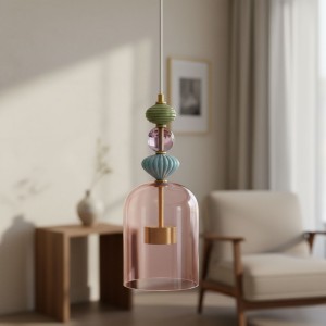 Arte lampa wisząca 1xLED/12W mosiądz/różowy ML0357