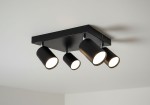Bardo lampa sufitowa (spot) 4-punktowa czarna/chrom
