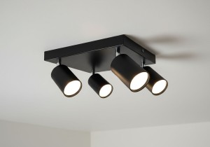 Bardo lampa sufitowa (spot) 4-punktowa czarna/chrom