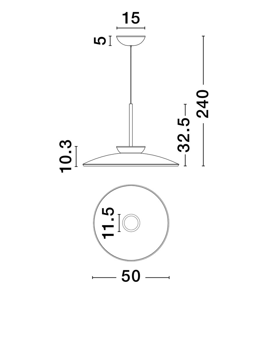 Lampa wisząca Huanuco 1xLED 21W w kolorze niklowym z aluminium. Okrągły klosz o średnicy 50 cm, wysokość 32,5 cm, zawieszona na cienkim przewodzie. Prosty design, idealna do nowoczesnych wnętrz.