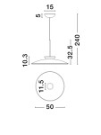 Lampa wisząca Huanuco 1xLED 21W w kolorze niklowym z aluminium. Okrągły klosz o średnicy 50 cm, wysokość 32,5 cm, zawieszona na cienkim przewodzie. Prosty design, idealna do nowoczesnych wnętrz.