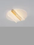 Lampa sufitowa Huaral 1xLED 20W w kolorze złotym. Okrągła, z przezroczystym kloszem i złotym uchwytem, zamontowana na suficie. Minimalistyczny design, idealna do nowoczesnych wnętrz.