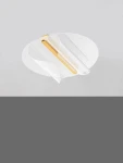 Lampa sufitowa Huaral 1xLED 20W w kolorze złotym, o okrągłym kształcie. Przezroczysta obudowa z metalowym elementem. Ujęcie frontalne, produkt zamontowany na suficie, z widocznym źródłem światła w centralnej części.