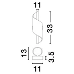 Huaral kinkiet 1xLED 9W w kolorze złotym, o kształcie spiralnym. Wymiary: wysokość 33 cm, szerokość 11 cm, głębokość 3,5 cm. Element montażowy z okrągłą podstawą. Prosty, nowoczesny design, idealny do oświetlenia wnętrz.