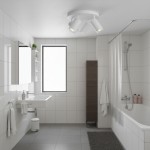 Lampa sufitowa Turyn IP44 w kolorze białym z czterema punktami świetlnymi GU10, zamontowana na suficie łazienki. Produkt o nowoczesnym designie, idealny do oświetlenia wnętrz o podwyższonej wilgotności.