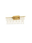 Kinkiet Huaraz 1xLED 11W w kolorze złotym, z prostokątnym, płaskim mocowaniem. Posiada długie, wiszące elementy, które tworzą nowoczesny design. Zainstalowany w pozycji poziomej, idealny do oświetlenia wnętrz.