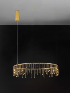 Huaraz D80 lampa wisząca 1xLED 31W złota LE44456