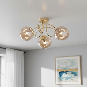 Banko lampa sufitowa 3xE14 złota 62365