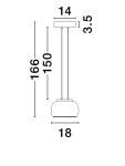 Lampa wisząca Huarmey 1xLED 9W w kolorze czarnym, o okrągłej podstawie. Wymiary: wysokość 166 cm, szerokość 18 cm, grubość 14 cm. Zawieszona na dwóch cienkich linkach, idealna do nowoczesnych wnętrz.