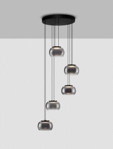 Huarmey lampa wisząca 5xLED 41W czarna LE44844