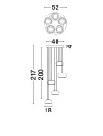 Lampa wisząca Huarmey 5xLED 41W w kolorze czarnym. Posiada pięć źródeł światła w okrągłych kloszach, zawieszonych na różnych wysokościach. Wymiary: średnica 52 cm, wysokość 217 cm, szerokość 40 cm, grubość 4 cm.