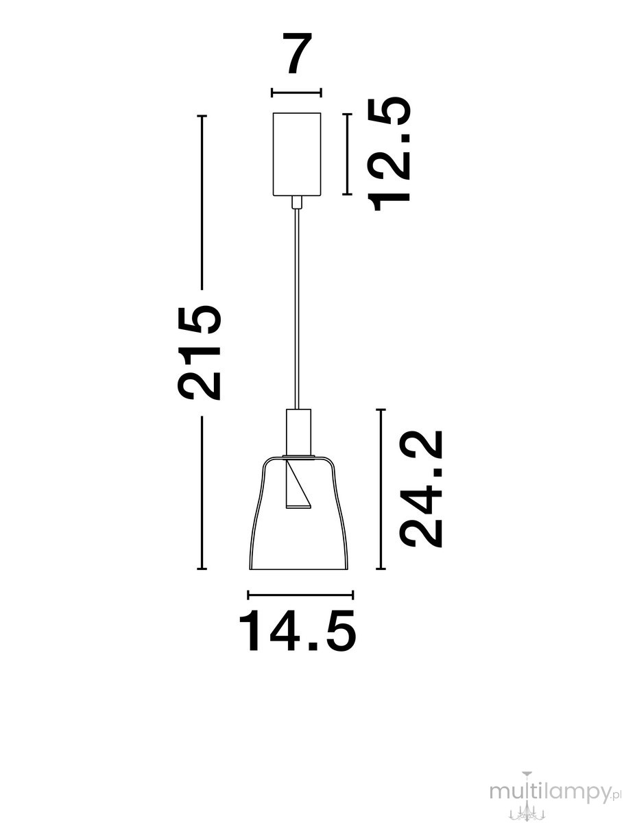 Lampa wisząca Iquitos 1xLED 7W w kolorze złotym, o wymiarach 215 mm wysokości i 14,5 mm średnicy. Posiada prostą, nowoczesną formę z delikatnym kloszem, zawieszona na cienkim przewodzie. Idealna do aranżacji wnętrz.