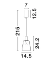 Lampa wisząca Iquitos 1xLED 7W w kolorze złotym, o wymiarach 215 mm wysokości i 14,5 mm średnicy. Posiada prostą, nowoczesną formę z delikatnym kloszem, zawieszona na cienkim przewodzie. Idealna do aranżacji wnętrz.