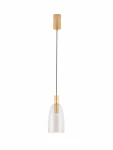 Lampa wisząca Iquitos 1xLED 7W w kolorze złotym. Posiada przezroczystą klosz w kształcie dzwonu oraz metalowy, złoty uchwyt. Zawieszona na cienkim, czarnym przewodzie, montowana na suficie. Idealna do nowoczesnych wnętrz.