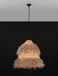 Jacinto lampa wisząca 1xE27 czarna trawa morska LE44520