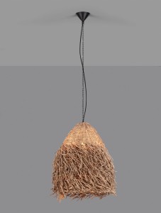 Jacinto lampa wisząca 1xE27 czarna trawa morska LE44521