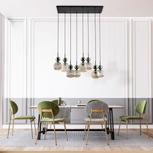 Sophia lampa wisząca 8xE14 bursztynowy/zielony TK11151