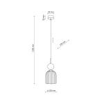 Lampa wisząca Sophia 1xE14 w kolorze bursztynowym i zielonym. Okrągła podsufitka o średnicy 80 mm, zawieszenie o długości 1500 mm. Klosz w formie żebrowanej, średnica 130 mm, wysokość 130 mm. Prosty design, idealna do nowoczesnych wnętrz.