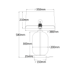 Lampa stołowa Amur 1xE27 LP-919/1T w kolorze dymnym, z okrągłym, szklanym kloszem o średnicy 35 cm i wysokości 21 cm. Podstawa w kształcie elipsy, wysokość całkowita 58 cm, średnica podstawy 15 cm. Elegancki design, idealna do nowoczesnych wnętrz.