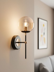 Itoris kinkiet 1-punktowy czarny/złoty 28360