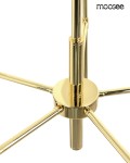 Złoty żyrandol Imperio 5xE14 z metalową konstrukcją, widoczny z dołu, z podkreślonymi połączeniami. Elegancki design z błyszczącą powierzchnią, idealny do nowoczesnych wnętrz. Brak czytelnych napisów lub logo.