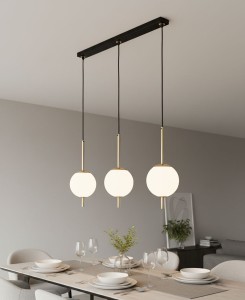 Diora lampa wisząca 3xE14 czarno-złota 62575