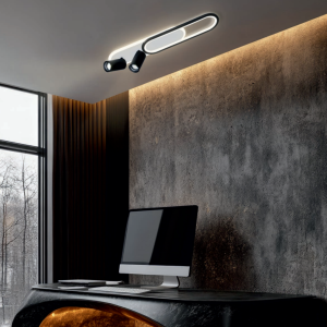 Parma lampa sufitowa 2xGU10 + LED 18W CCT czarna/biała LP-0612/2C L BK