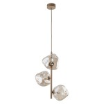 Lava Sabia lampa wisząca 3xG9 w kolorze beżowym z trzema przezroczystymi kloszami w organicznych kształtach. Zawieszona na długim, cienkim przewodzie, montowana do sufitu, idealna do nowoczesnych wnętrz.