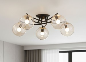 Savi lampa sufitowa 5xE14 czarna/złota 63259