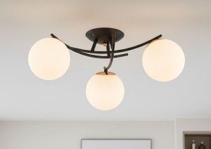 Savi lampa sufitowa 3xE14 czarna/złota 62470