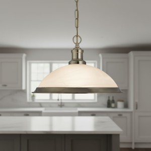 Bistro lampa wisząca 1-punktowa antyczny mosiądz 1591AB