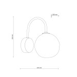 Misty kinkiet 1xG9 w kolorze czarnym, z okrągłą, matową główką oraz prostym, giętym ramieniem. Wymiary: wysokość 210 mm, długość 200 mm, szerokość 145 mm. Elementy o minimalistycznym designie, idealny do nowoczesnych wnętrz.