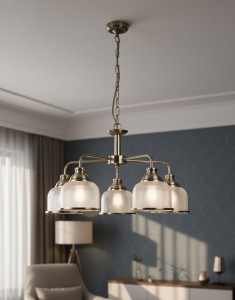 Bistro II lampa wisząca 5-punktowa antyczny mosiądz 1685-5AB