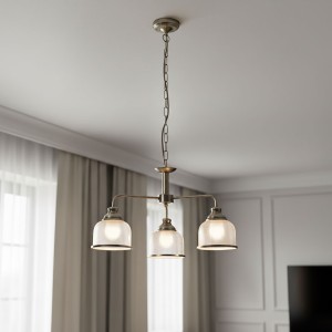 Bistro II lampa wisząca 3-punktowa antyczny mosiądz 1683-3AB