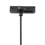 Brązowa lampa wisząca Tracer Brown z gniazdem G9, montowana na szynie 1-fazowej. Widok z góry, z widocznym włącznikiem i kablem. Prosty design, idealna do nowoczesnych wnętrz.