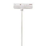 Lampa wisząca Tracer 1xG9 do szyny, biała, z cienkim przewodem. Ujęcie z dołu, pokazujące gniazdo i mocowanie. Prosta konstrukcja, idealna do systemów oświetleniowych.