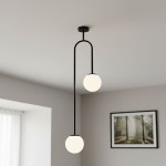 Vector lampa wisząca 2xE14 czarna/biały 62448