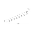 Biały panel LED Tracer 1x30W do szyny 1-fazowej o wymiarach 475 mm długości, 35 mm szerokości i 32 mm wysokości. Prosty, prostokątny kształt z zamocowaniem na końcu. Idealny do oświetlenia wnętrz.