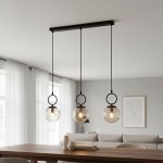 Sitro lampa wisząca listwa 3xE14 czarna-bursztyn 62565