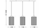 Lampa wisząca Tensa 3xE27 w kolorze czarnym i brązowym, z trzema cylindrycznymi kloszami o średnicy 11 cm, zawieszonymi na regulowanych linkach o długości 50-120 cm. Prosta, minimalistyczna konstrukcja.