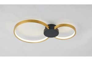 Condida lampa sufitowa LED 20W CCT czarna/złota 641102-30