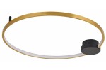 Lampa sufitowa LED Condida D60 o mocy 24W, w kolorze czarnym i złotym. Okrągła konstrukcja z cienką złotą obręczą oraz czarnym, okrągłym źródłem światła. Kąt ujęcia: frontalny, produkt wiszący, idealny do nowoczesnych wnętrz.