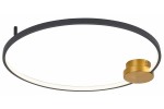 Lampa sufitowa LED Condida D60 24W CCT w kolorze złotym i czarnym, w formie okrągłej. Zawiera centralny element w kolorze złota i matową oprawę. Ujęcie z góry, wisi na suficie, na białym tle.