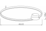 Lampa sufitowa LED Condida D60, o średnicy 600 mm i wysokości 58 mm, w kolorze złotym i czarnym. Posiada prostokątny kształt z centralnym źródłem światła oraz dekoracyjnym, rozproszonym oświetleniem wzdłuż krawędzi.