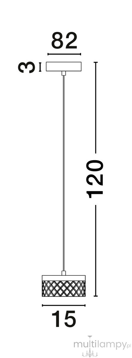 Lampa wisząca Mineros 1xLED 6W w kolorze złotym, o okrągłym kloszu z delikatnym wzorem siatki. Wymiary: wysokość 120 cm, średnica 15 cm. Zawieszona na cienkim przewodzie, idealna do nowoczesnych wnętrz.